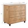 MUSEHOMEINC Solid Wood 3 Drawer Dresser Nightstand Chest of Drawers Storage Organizer for Hallway, Entryway, Bedroom, and Living Room, Wood Style - image 2 of 4