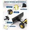 TackView Snow Shovel with Wheels, Heavy Duty Double Rod Wheeled Snow Pusher with Metal Blade, for Driveway Sidewalk Yard - 3 of 4