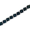 Haus of Brilliance Silver 1/10 Cttw Miracle-Set Treated Blue Diamond "S" Link Tennis Bracelet - 4 of 4
