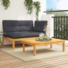 vidaXL 2 Piece Patio Pallet Sofa Set with Cushions - Solid Wood Acacia Outdoor Furniture for Garden, Patio, Balcony, Terrace - 2 of 4