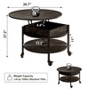 WOWLIVE Lift Top Coffee Table with Storage Shelves and Wheels，Round Casters Cocktail Table with Hidden Compartment for Living Room - 3 of 4