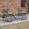 TiramisuBest Zero Gravity Reclining Chair Set w/ Side Table, Cupholders & Pillows for Pool/Backyard/Lawn/Beach (Gray) - 2 of 4