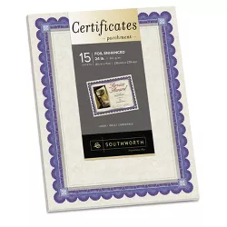66 lb 15/Pack Fleur Silver Foil Border Premium Certificates White 8.5 x 11 