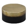 Royal Hampton Round Drum Shape Coffee Table, Antique Brass Ombre, 34.5 Inch, Black and Gold - 4 of 4