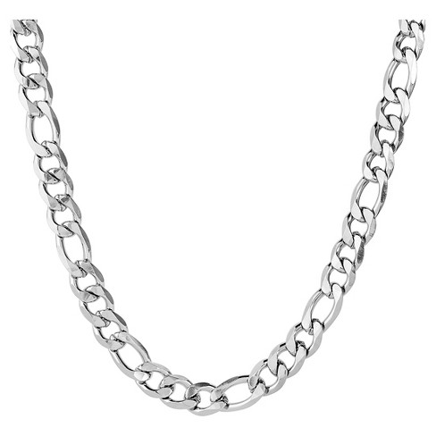 Men's Crucible Stainless Steel Polished Figaro Chain Necklace (6.9mm)
