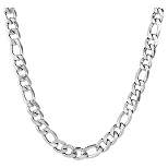 Men's West Coast Jewelry Stainless Steel Beveled Figaro Chain Necklace (12mm)