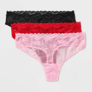 Women's Lace Thong 3pk - Wild Fable™ - 1 of 3