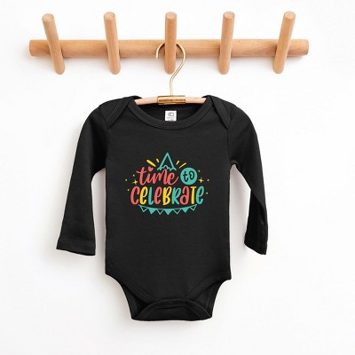 The Juniper Shop Time To Celebrate Baby Long Sleeve Bodysuit