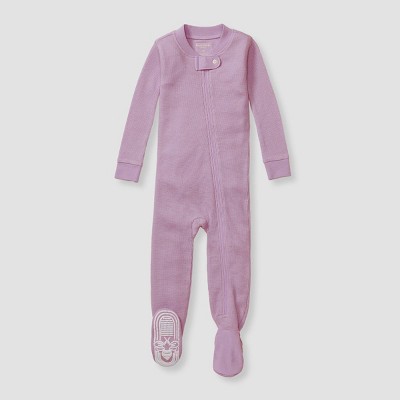 Image of Burt's Bees Baby® Baby Girls' Snug Fit Lyocell Thermal Solid Footed Pajama - Mauve 6-9M