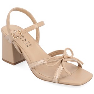Journee Collection Womens Issmia Two Tone Covered Block Heel Multi Strap Sandals - 1 of 4