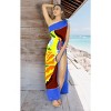 LA LEELA Women's Bikini Sarong Swimsuit Cover up Summer Wraps Skirt Bathing suit Swimwear Beach Wrap Skirts for Women One Size Blue, Floral - 2 of 4