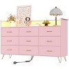 Modern 9-Drawer Tall Dresser with APP-Controlled RGB Lights & Built-In Charging Station, Large Bedroom Storage Cabinet for Closet or Living Room - 3 of 4