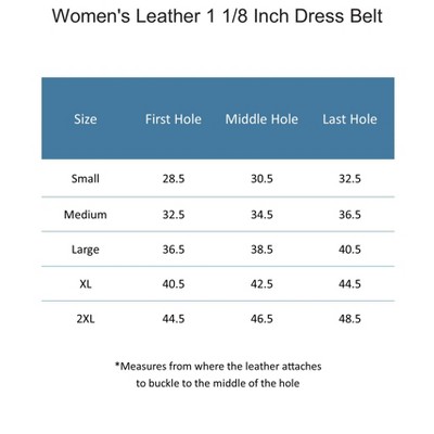 CTM Women's Leather 1 1/8 Inch Dress Belt (Pack of 2 Colors), 2 of 5