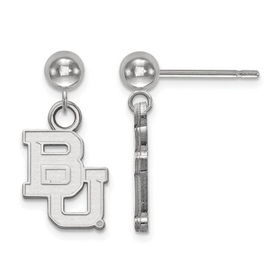 Black Bow Jewelry 14k White Gold Baylor Bears NCAA Dangle Earrings