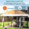 12X12 FT Pop Up Gazebo, Instant Canopy Gazebo with Mosquito Net & Double Roof, Adjustable Height Canopy Tent, UV Resistant Outdoor Shelter, Khaki - 4 of 4