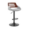 Armen Living Karter Adjustible Bar Stool Cream and Walnut - 4 of 4