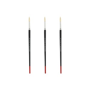 Creative Mark Powercryl Ultimate Acrylic Paint Brushes - Round Assorted Sets of 3, Artist Paint Brushes, 3 Diameters of Synthetic Hair Filament, Fine - 1 of 4