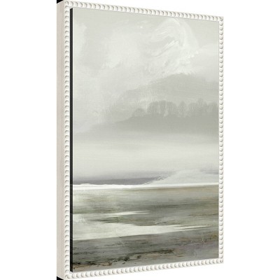 Serene Abstract Landscape Beaded Framed Canvas Wall Art
