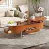 47.2'' Lift Top Coffee Table, Center Table with Hidden Storage Compartment,Cocktail Table with 360 Degree Rotating Tray for Living Room Office - 2 of 4