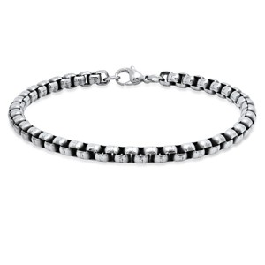 Steeltime Men's stainless steel rounded box chain bracelet - 1 of 4