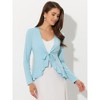 INSPIRE CHIC Women's Tie Front Long Sleeve Crop Ruffle Knit Cardigan Sweaters - 3 of 4