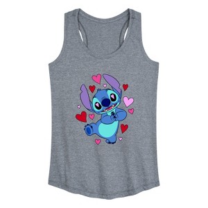Women's - Lilo and Stitch - Heart Eyes Graphic Racerback Tank - 1 of 4