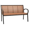 vidaXL Garden Bench Black and Brown Steel Standard - 2 of 4
