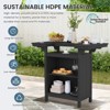 Hyleory Outdoor HDPE Bar Table with Storage Shelves and Glass Holder – Weather-Resistant Patio Entertainment Station - 4 of 4