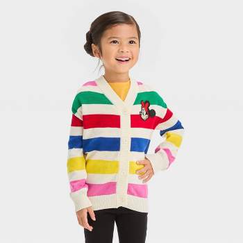 Toddler Girls' Minnie Mouse Cardigan Sweater - Off-White