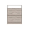 Peru L Four Drawer Dresser, Superior Top, One Open Shelf -Light Gray / White - 2 of 4