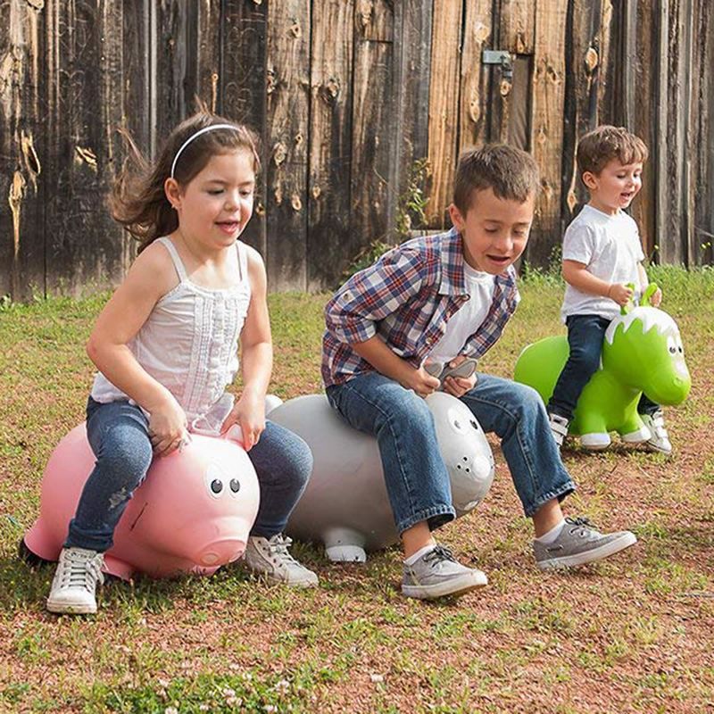 Farm Hoppers Inflatable Bouncing Grey Rabbit, 3 of 4