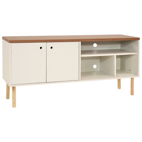 Sunnydaze Indoor Mid-century Modern Tv Stand Console With Side Storage ...