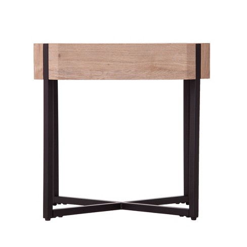 Burnra Modern Farmhouse End Table Natural Black Aiden Lane Target