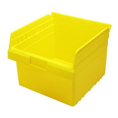 Quantum Storage Systems Economy Shelf Bin, Nesting, 11-5/8"W X 11-1/8"D X 4"H, (7) Divider Slots, Rear Hanglock