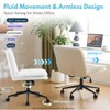 KTMBDW Criss Cross Chair with Wheels Comfy Cross Legged Office Desk Armless Wide Vanity Makeup Chair Adjustable Rolling Computer for Home Office - 2 of 4