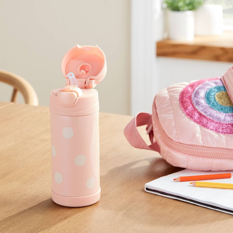 Kids&#39; Portable Drinkware 12oz Water Bottle Pink Polka Dots - Pillowfort&#8482;, 3 of 5