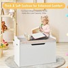 Costway Wooden Toy Box Kids Storage Chest Lift Top Bench Seat W/ Cushion & Safety Hinge - 3 of 4