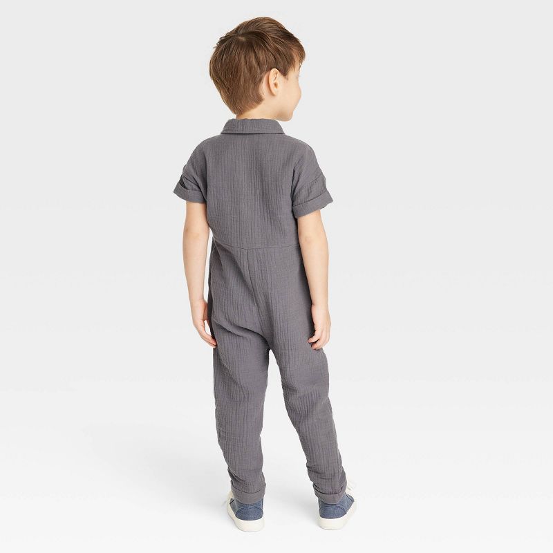 Grayson Collective Toddler Short Sleeve Gauze Jumpsuit - Gray, 2 of 4