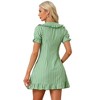 INSPIRE CHIC Women's Plaid Gingham Puff Sleeve Ruffle Peter Pan Collar Vintage Dress - 4 of 4