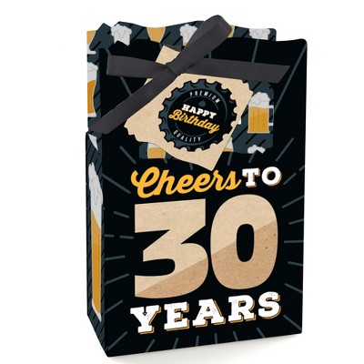 Big Dot of Happiness Cheers and Beers to 30 Years - 30th Birthday Party Favor Boxes - Set of 12