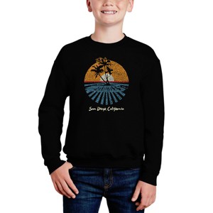 LA Pop Art Cities In San Diego - Boy's Word Art Crewneck Sweatshirt - 1 of 3