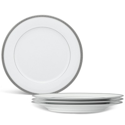 Noritake Charlotta Platinum Set of 4 Dinner Plates
