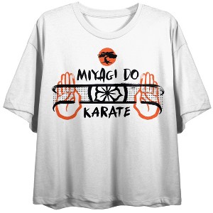 Cobra Kai Miyagi Do Karate Women's White Cropped Tee - 1 of 3