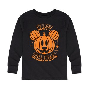 Boys' - Disney - Mickey Pumpkin Long Sleeve Graphic T-Shirt - 1 of 4
