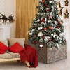 Costway Wooden Tree Collar Box Farmhouse Christmas Tree Skirt Cover 30.5 x 22.5 in Grey\Brown - 3 of 4