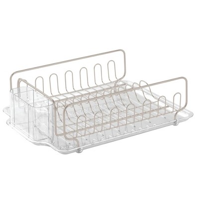 Mdesign Dish Drainer Drying Rack, Cutlery Caddy & Drainboard : Target