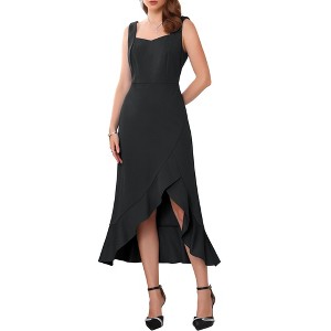 INSPIRE CHIC Women's Cocktail Sleeveless Elegant Ruffles Split Hem Evening Party Dresses - 1 of 4