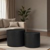 KTMBDW Round Modern Nesting Coffee Set of 2, Living Room Accent Tables, Matte Black - 3 of 4