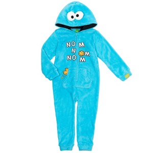 Sesame Street Cookie Monster Zip Up Cosplay Costume Coverall Toddler - 1 of 4