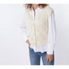 Women's Pointelle Knit Sweater Vest - ESQUALO - 2 of 4